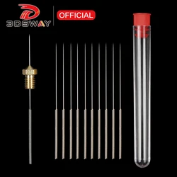 3DSWAY 10pcs Stainless Steel Nozzle Cleaning Needles Tool 0.2 0.3 0.4mm Drill Cleaner DIY Kit For V6 MK8 Nozzle 3D Printer Parts