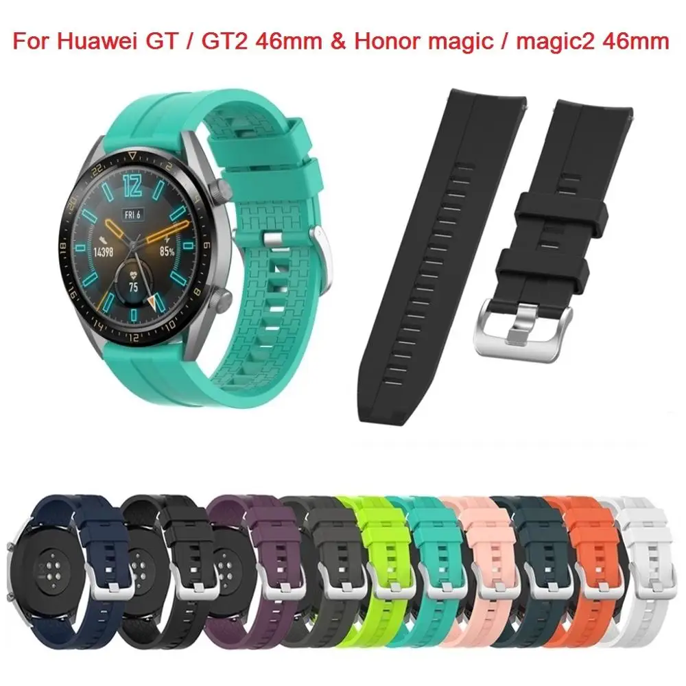 Силиконовый ремешок для часов Huawei GT 2 46 мм, ремешки для умных часов, оригинальный спортивный браслет для Honor Magic 2, 46 мм, аксессуары для ремешков на запястье