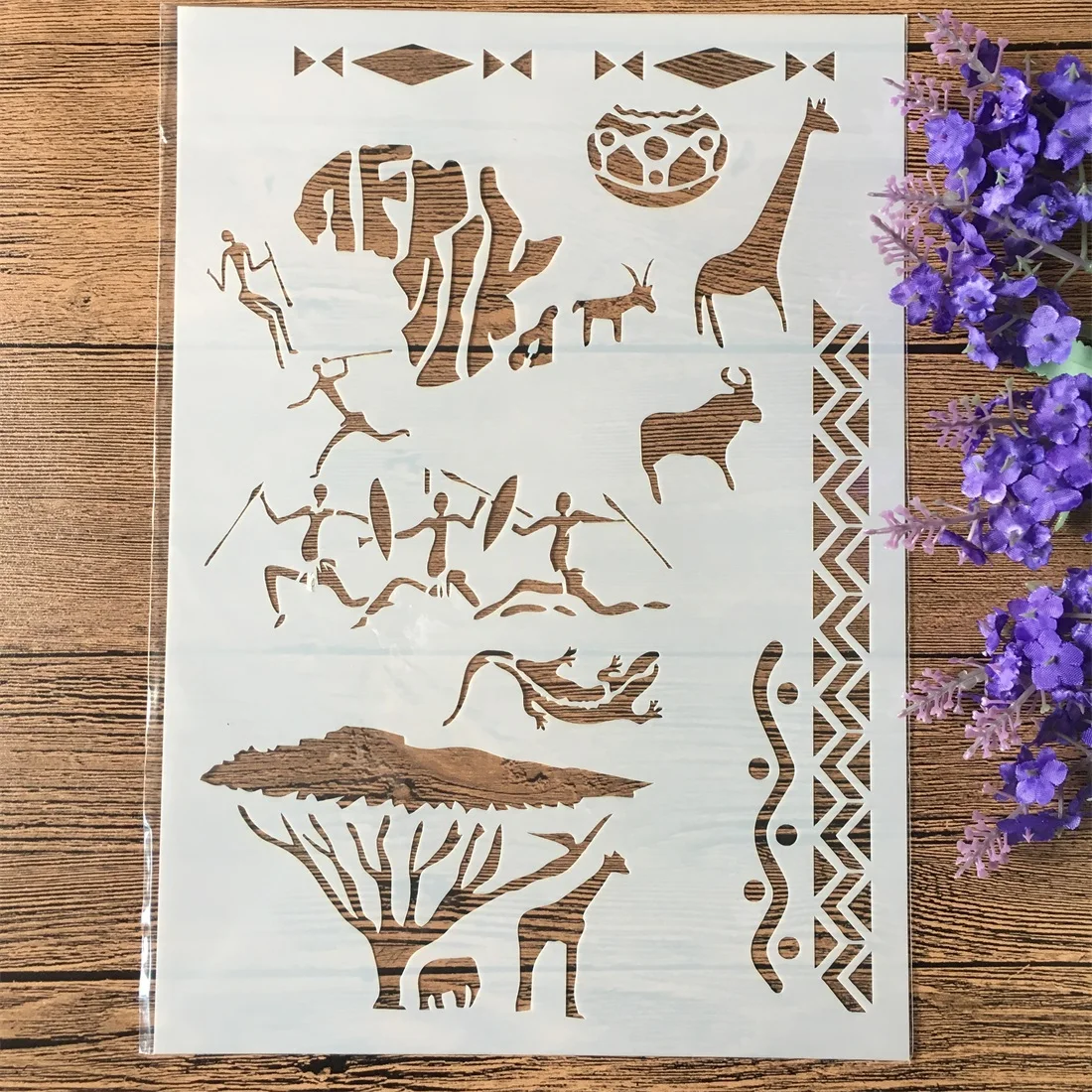 A4 29cm Wild Africa A4 DIY Craft Layering Stencils Wall Painting Scrapbooking Stamping Embossing Album Decorative Template