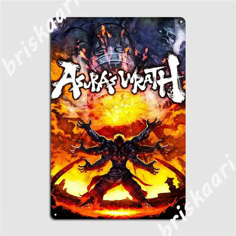 Asuras Wrath Metal Sign Plaques Club Party Cinema Custom Tin Sign Poster