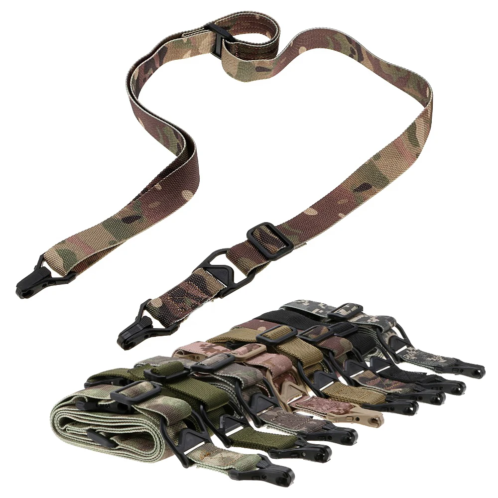 Mege Tactical 2 Points Rifle Sling Camo Adjustable Multi Mission Shotgun Combat Shoulder Strap Airsoft Paintball Gun Belt Rope