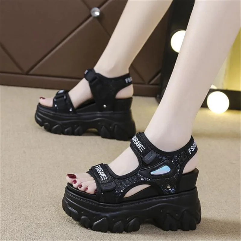 New Summer Ladies Sandals Platform Platform Shoes Casual Heightening Slope With Women\'s High Heels Women\'s Sports Sandals