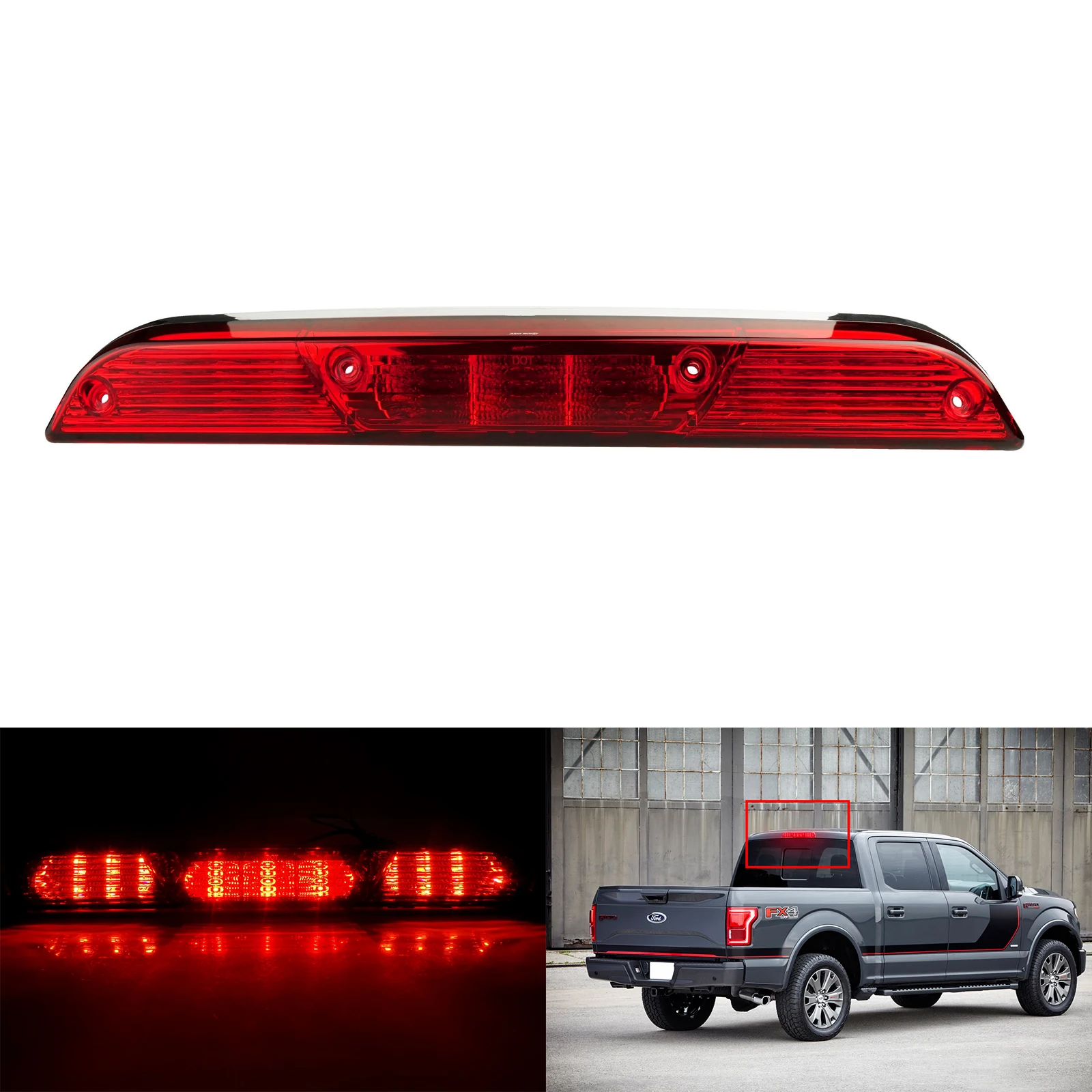 

ANGRONG для Ford F-150 F-250 Ranger 2015 + светодиодный 3RD третий задний стоп-сигнал грузовой фонарь