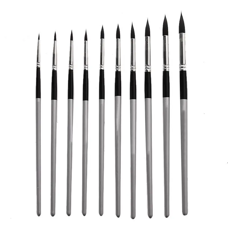 10pcs Artist Paint Brushes Set for Acrylic Oil Watercolor Gouache Paint Art Face and Body Professional Miniatures Painting Kit