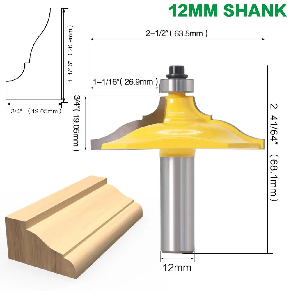 1Pc Molding and Edging Router Bit - Classical Ogee - 1/2\