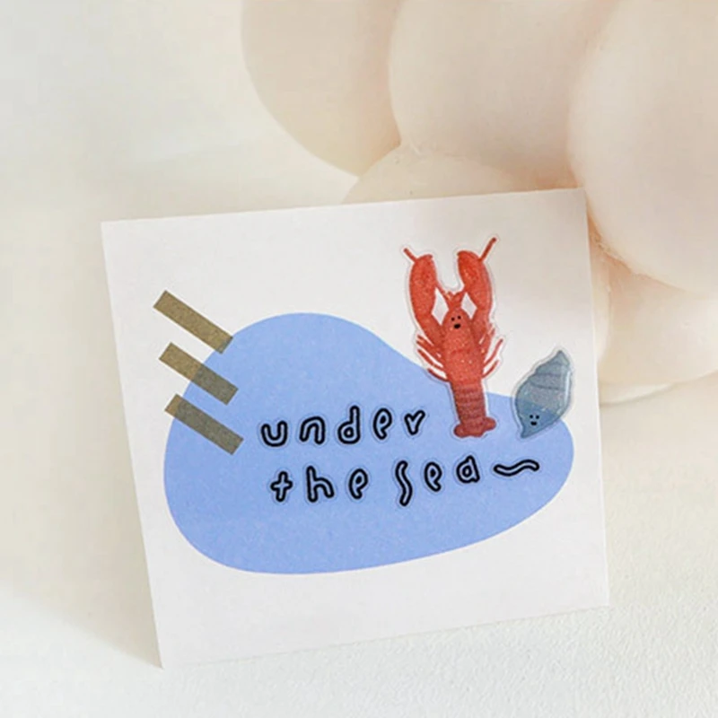 Suatelier Sea Animal Stickers For Junk Journal Scrapbooking Decoration No.1130 Cute Korea Sticker Hobby Craft Supplies
