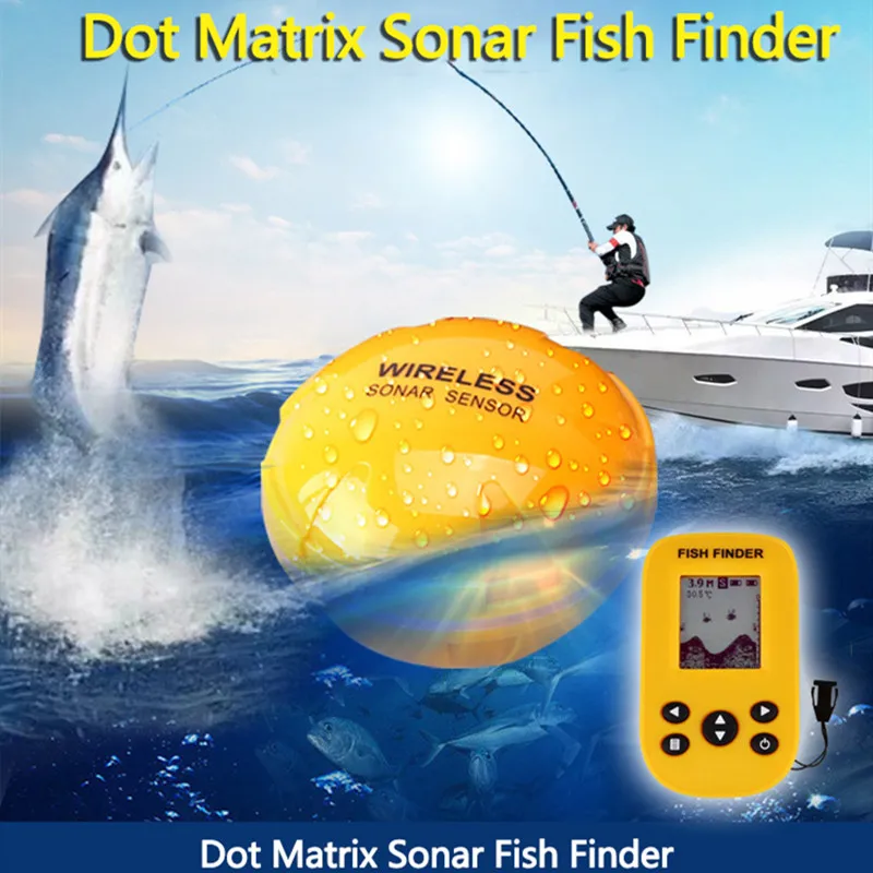 Wireless Sonar Sensor Fish Finder 80M Depth Fishing Sounder Fishing Finder Use For Lake Sea Fishing Support Fishing Bait   Boats