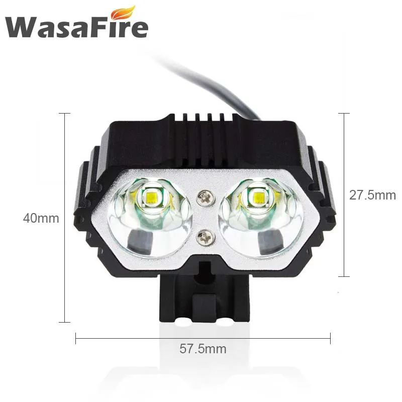 WasaFire 2 X XM-L T6 LED Bicycle Front Light lamp 6000LM USB Rechargeable Bike Headlamps Waterproof Outdoor Cycling Flashlight