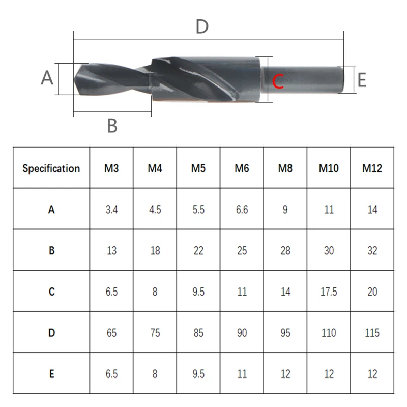 Versery HSS 6542 M3-M12 90/180 degree Two Stage Drill Bit Twist Step Chamfer Conutersunk Hole saw For Iron Copper aluminum