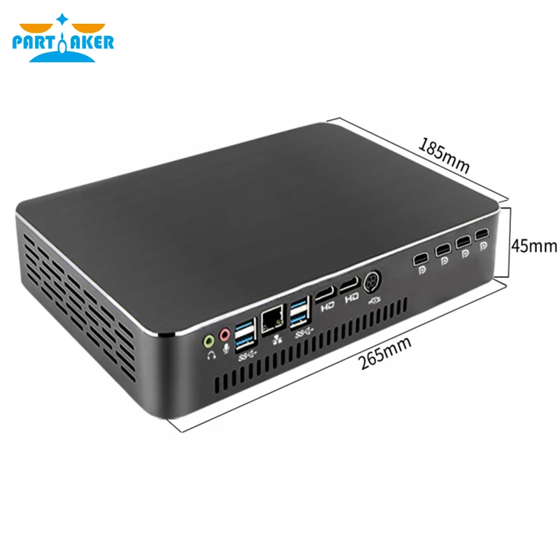 Partaker Mini Desktop PC Computer i7 9700F with P1000 4G Dedicated Graphics for Design Video Editing Modeling