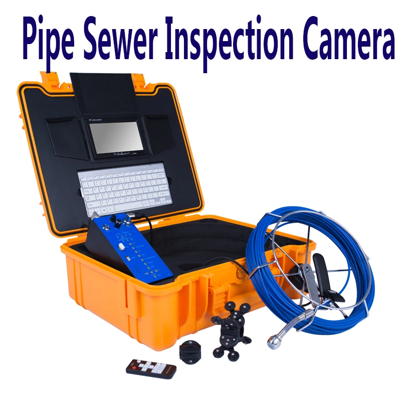 

7inch 25mm 20m Cable Pipe Sewer Drain Inspection Camera With Keyboard 12pcs LEDS Pipeline Endoscope System Support DVR Recorder