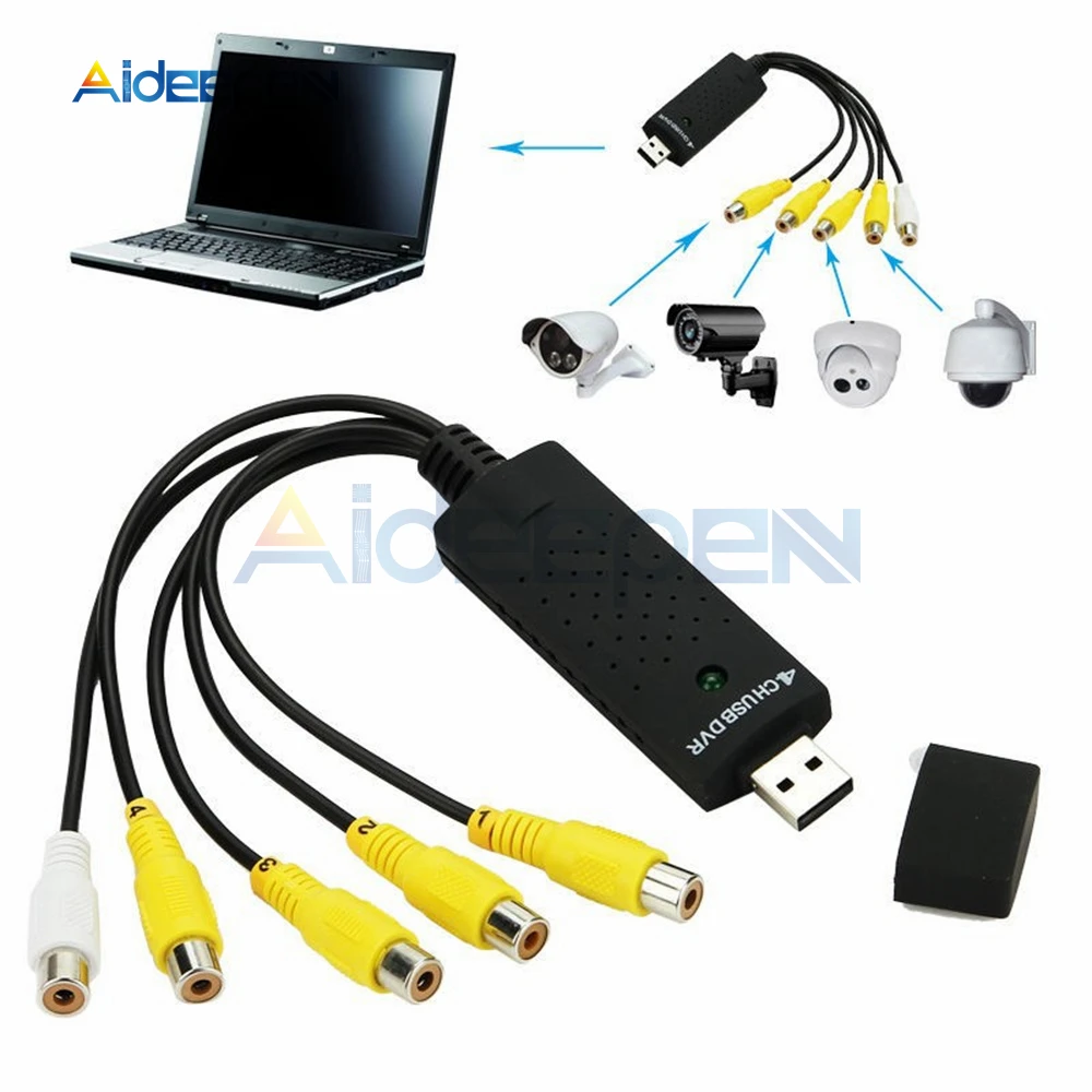 

USB 2.0 4CH Audio Capture Adapter 4 Channel CCTV DVR Card For PC Laptop Win7 XP 4CH USB DVR Video Capture Adapter