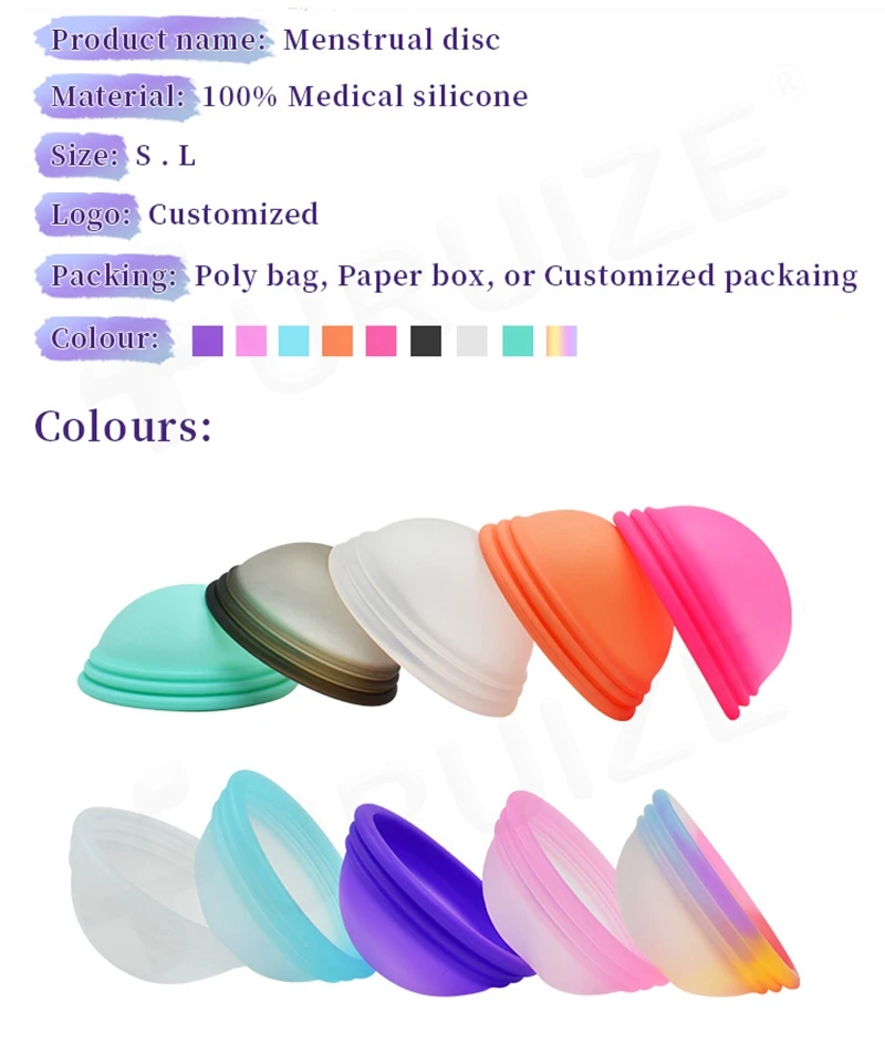 Menstrual Cup Disc Flat-fit Design Women Extra-Thin Menstrual Cup with sterilizer Tampon/Pad Alternative