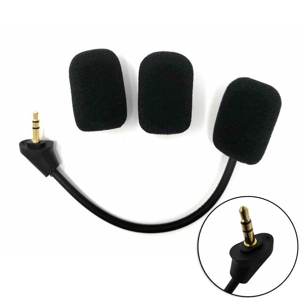 Replacement Headphone Microphone Gaming Mic With Foam Cover Fits For HyperX Cloud Computer Gaming Headset