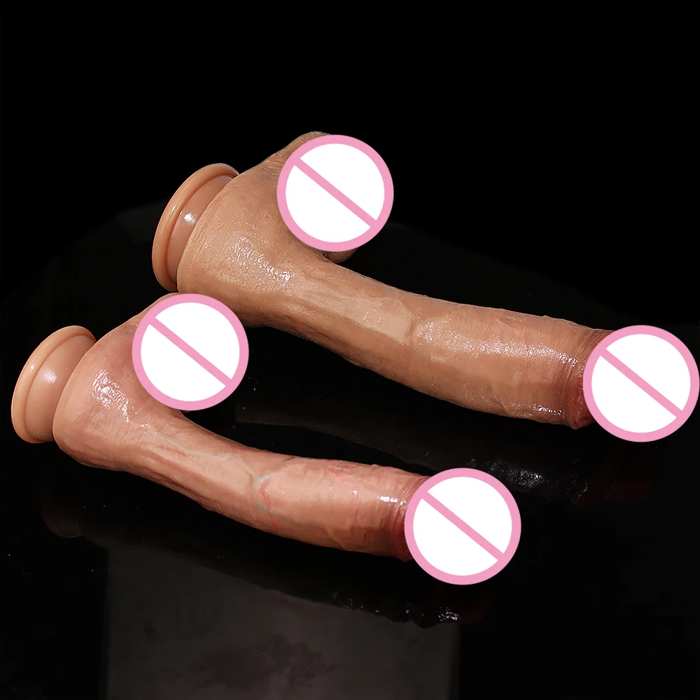 Skin Feeling Huge Realistic Dildo Sexy Penis Female Masturbator Soft Double-layer Silicone Suction Cup Dildos for Women Big Dick