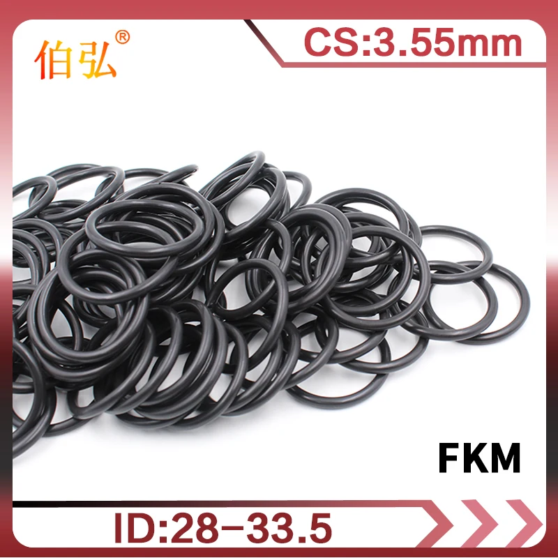 

5PC/Lot Fluorine rubber Ring FKM O-ring Seal CS3.55mm ID28/28.7/30/30.7/31.5/32.5/33.5mm O Ring Gasket Oil Ring Fuel Sealing