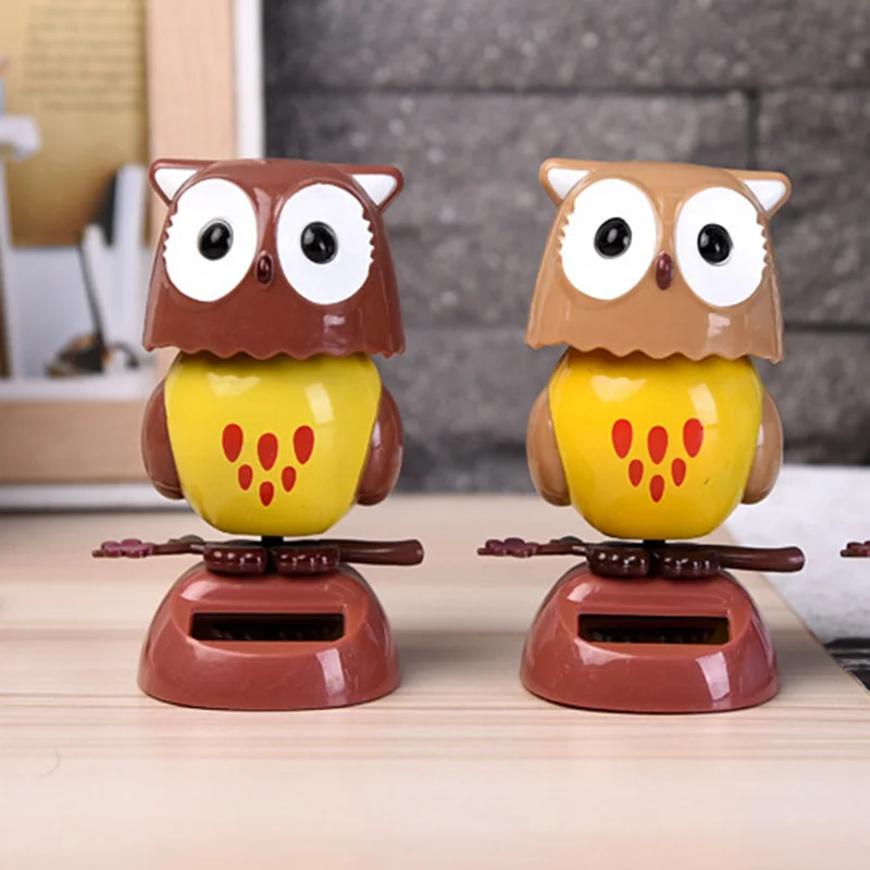 Adorable Solar Powered Swinging Toy Cute Owl Style Dancing Ornament Car Office Desk Decor Dancing Animal Birthday Gift PR Sale