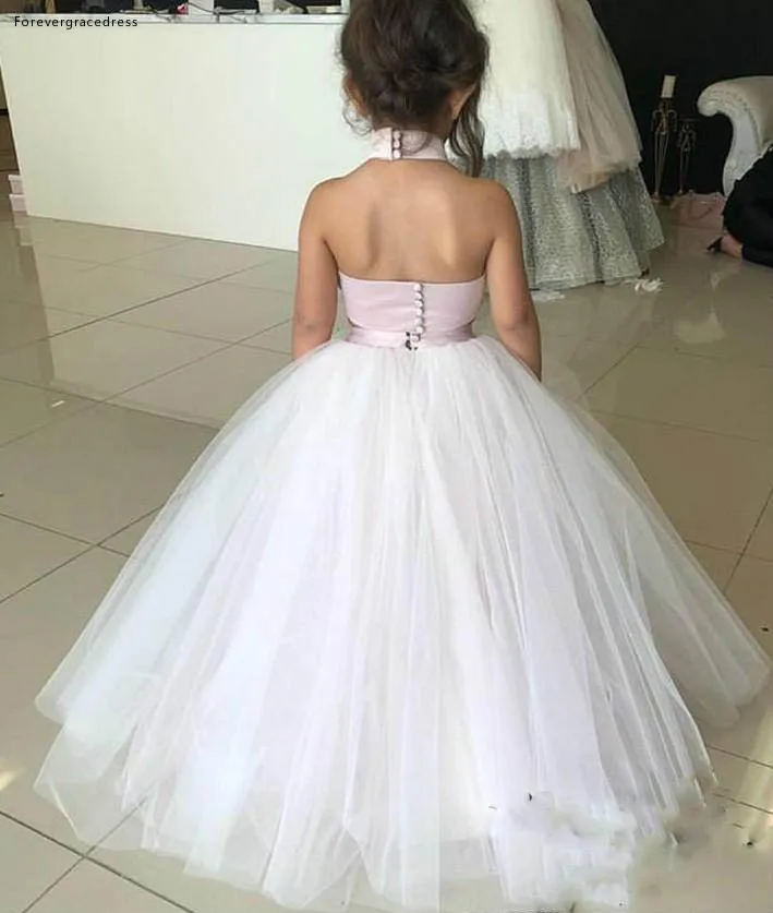 2019 Princess Cheap Lovely Cute Tulle Applique Lace Flower Girl Dresses Daughter Toddler Two Pieces Pretty Kids First Holy Gowns