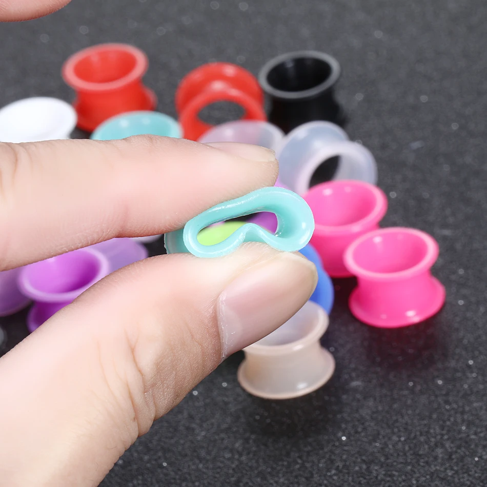 24 Teile/los Squishy Silikon Earlets Flexible Doppel Ausgestelltes Flesh Ohr Tunnel Plugs Messer Expander Bahren Piercing Schmuck