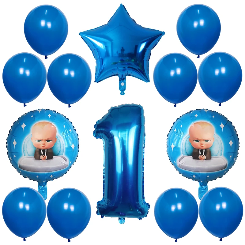 14pcs Cartoon Boss Baby Balloon 30 inch Number Foil Helium Balloons Baby Shower 1st Birthday Party Decoration Latex Air Globos