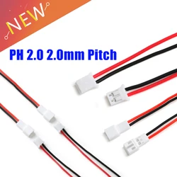 JST-conector de Cable macho y hembra de 2 pines, Conector Micro JST PH 2 P, clavija de enchufe, terminales, conectores de Cables de 20CM, PH 2,0, paso de 2,0mm