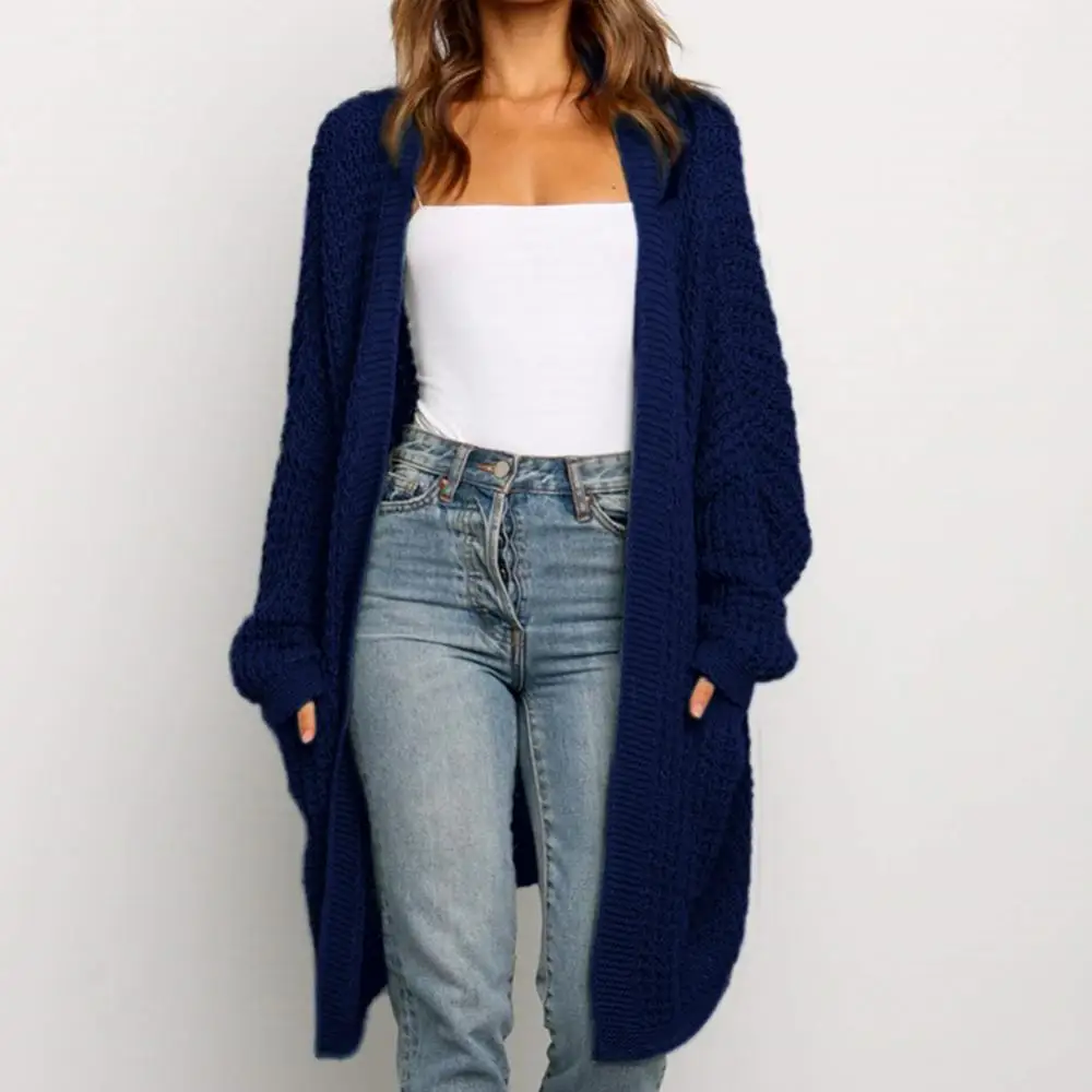 65% Dropshipping!!Trendy Fashion Knit Cardigan Women\'s Jacket Solid Color Loose Large Size Cardigan Sweater