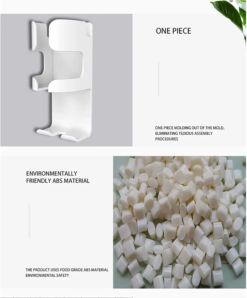 Porte-brosse à dents, support de tasse de rasoir, support mural de brosse à dents, organisateur de rangement de salle de bains 2 pièces blanc