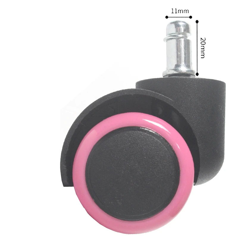 Universal Office Chair Wheels Wearable PU Circlip Wheel Swivel Caster Smooth Rotate Mute Rollers with Brake Furniture Hardware