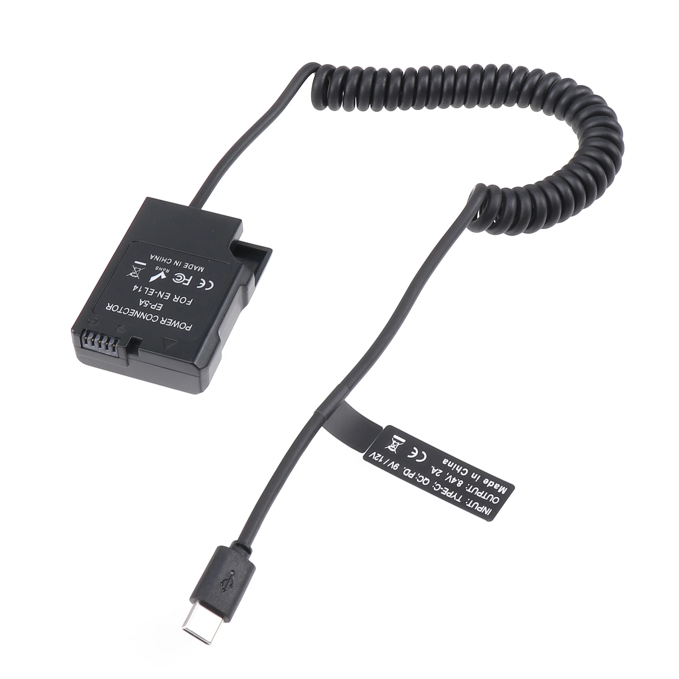 

FOTGA Decoded EN-EL14 Dummy Battery Adapter +Type C Cable for Nikon D3100 D3200 D3300 D3400 D3500 D5100 D5200 D5300 D5400 D5500