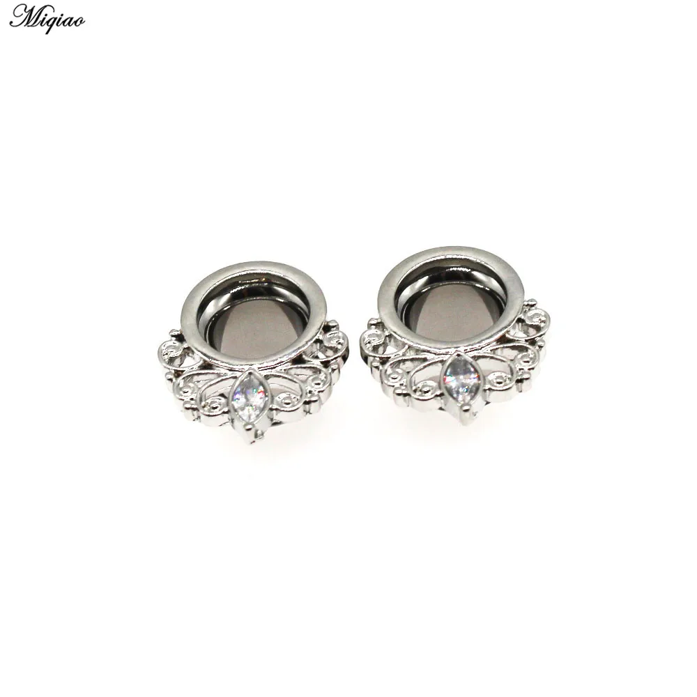 Miqiao 1 Pair Ear Flared Plugs Tunnels Ear Gauge Expander 6-16mm Ear Body Piercing Fashion Jewelry for Woman Gift