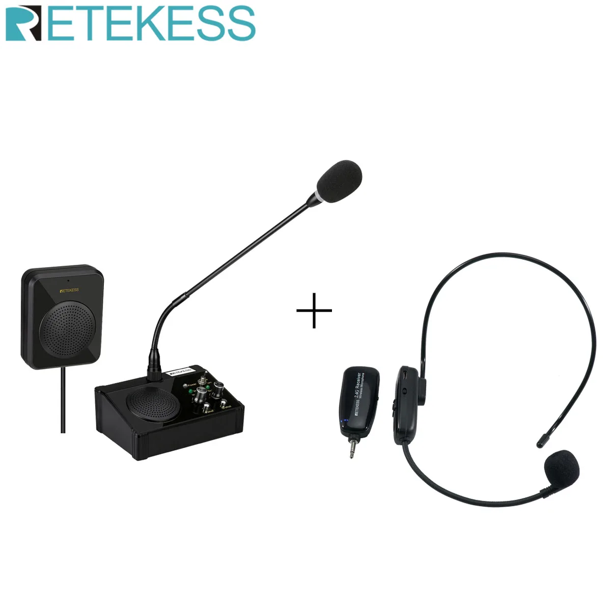 Retekess TW106 Intercom Window Speaker System TT123 Wireless Mic Headset For Plaza Store Bank Counter Interphone Pharmacy Store