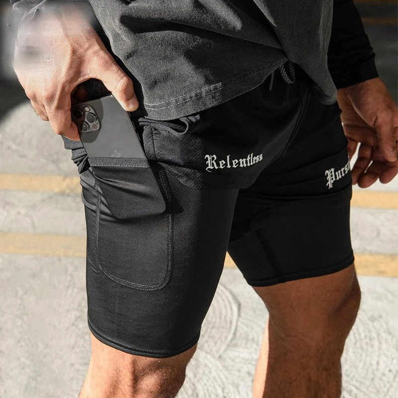 

Gym Running Shorts 2 In 1 Mens Jogging Short Pants Sport Tights Swim Beach Exercise Boxing Muay Thai Bodybuilding Workout Shorts