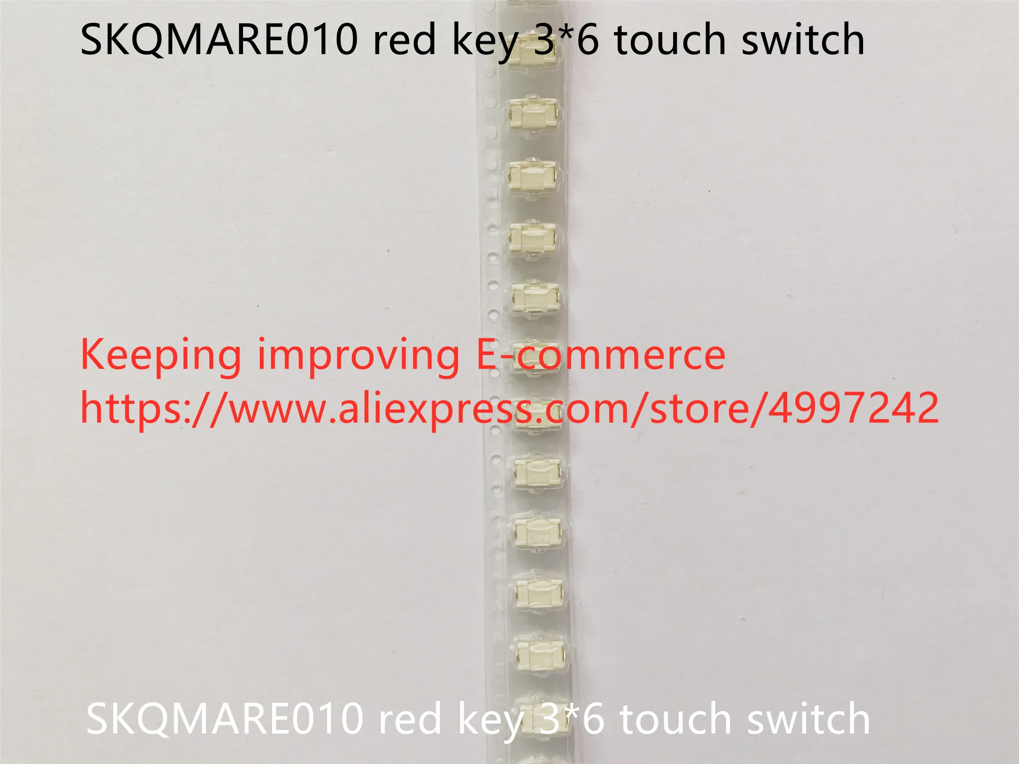 Original new 100% 3.5*6*5 SMD switch SKQMARE010 red key 3*6 touch switch