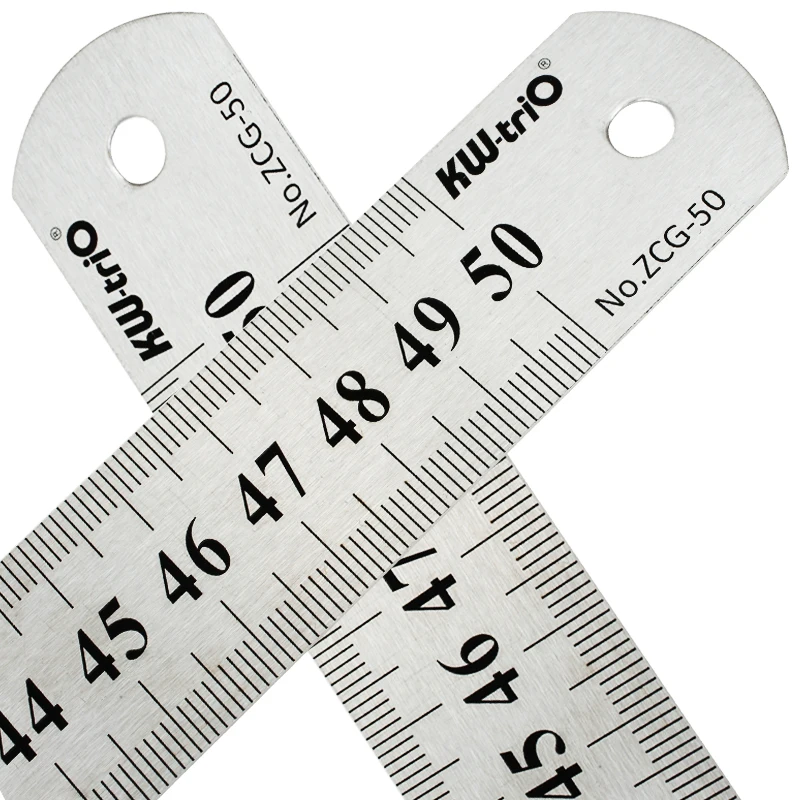 1PC Metal Ruler Sewing 15 20 30 50cm School Stainless Steel Straight Ruler Double Sided Drawing Rulers Office School Supplies