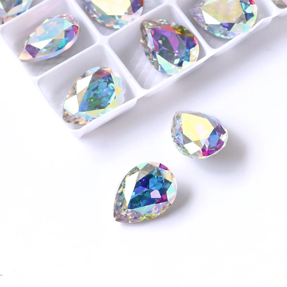 Teardrop  Strass Diamond Glass Applique Rhinestone Nail Art Decorations Stones Crystals Cristal For DIY Crafts Clothes 3003