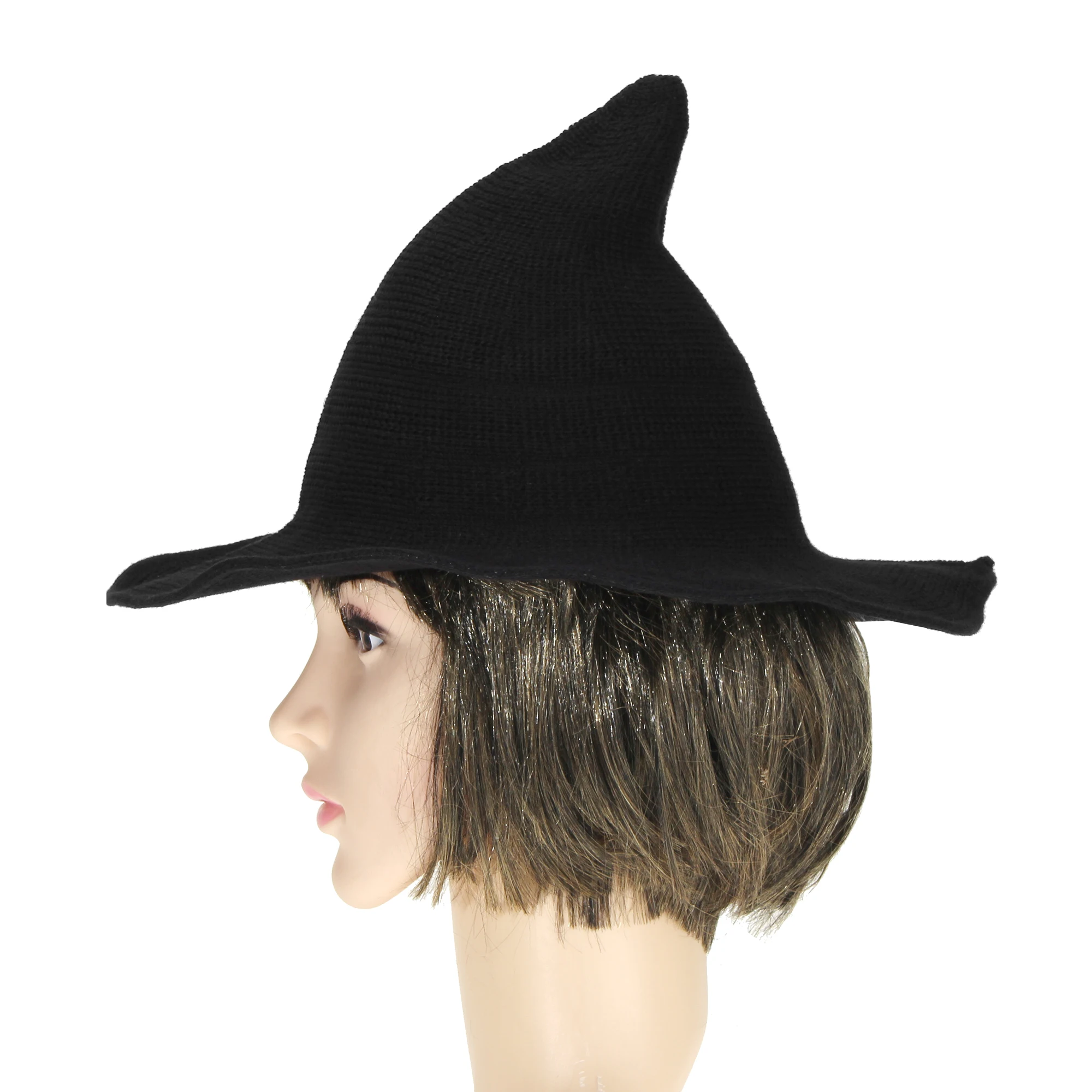 1 Pcs Modern Cosplay Witch Hat Woolen Women Lady Made From Fashionable Sheep Wool Halloween Party Hat Festival Party Hat