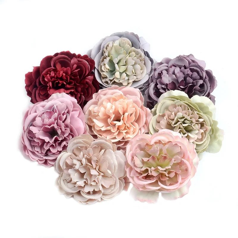 

10/50/100pcs 8CM Large Artificial Silk Peony Flower Heads For Wedding Party Decoration DIY Flower Wall Scrapbook Fake flowers