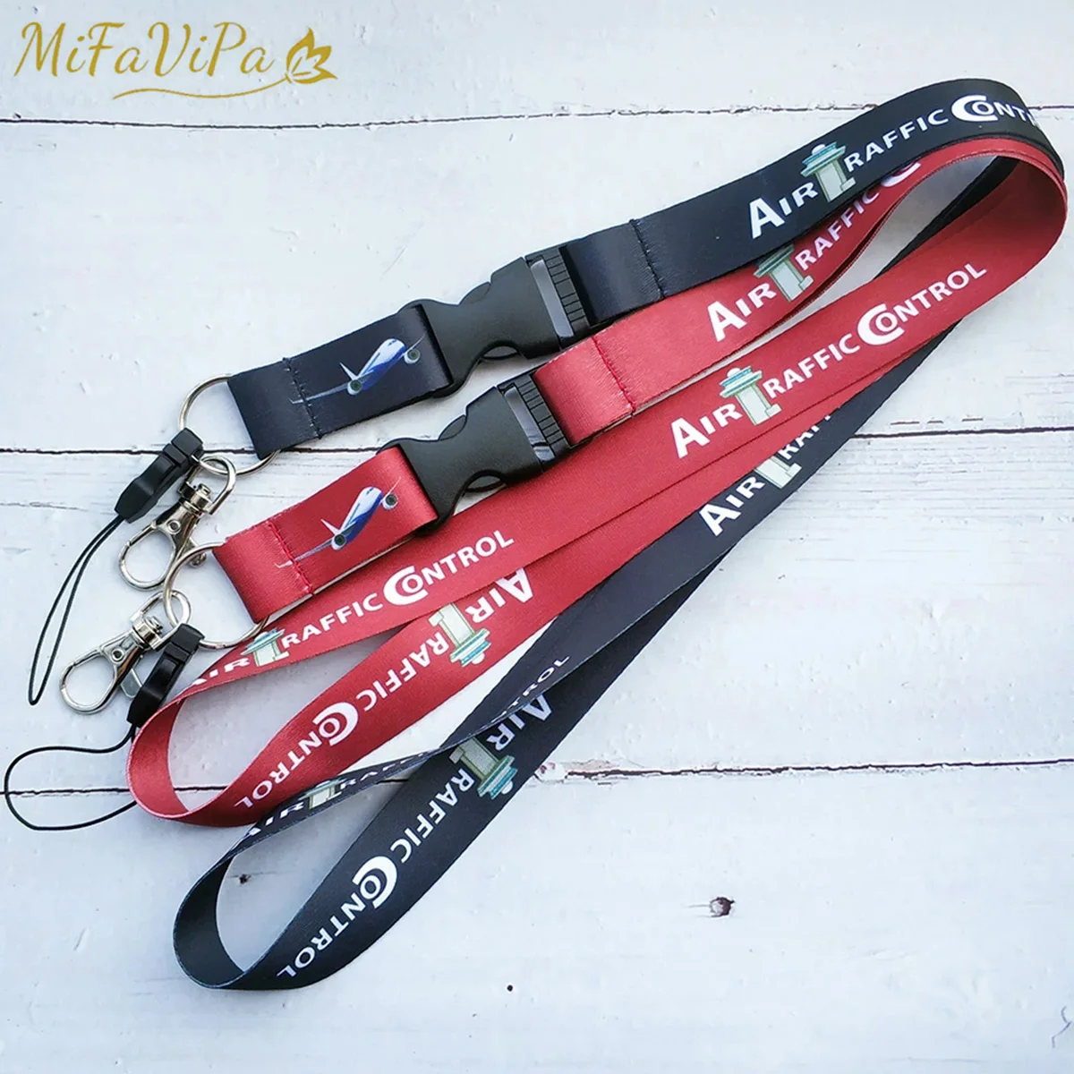 2 PCS Air Traffic Controller Lanyard ATC Neck Strap Fashion Trinket Phone Strap ID Card Holder Keychain Pilot Christmas Gift