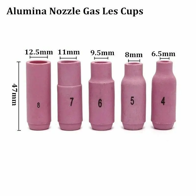 10 Chiếc TIG Nhôm Gốm Đầu Phun Khí Lens Cup Hàn Tig Vật Tư Tiêu Hao Nào 10N46 8 # Phù Hợp Với Argon Hàn Hồ Quang Đèn Pin WP 17 18 26 Series