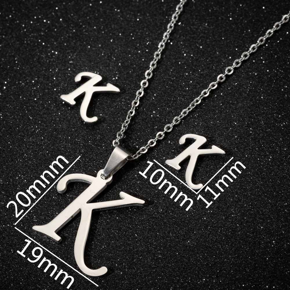 Stainless Steel A-Z Alphabet Initial Necklace for Women Men Personalize Jewelry 26 Letter Necklace Collier Pendientes 2024