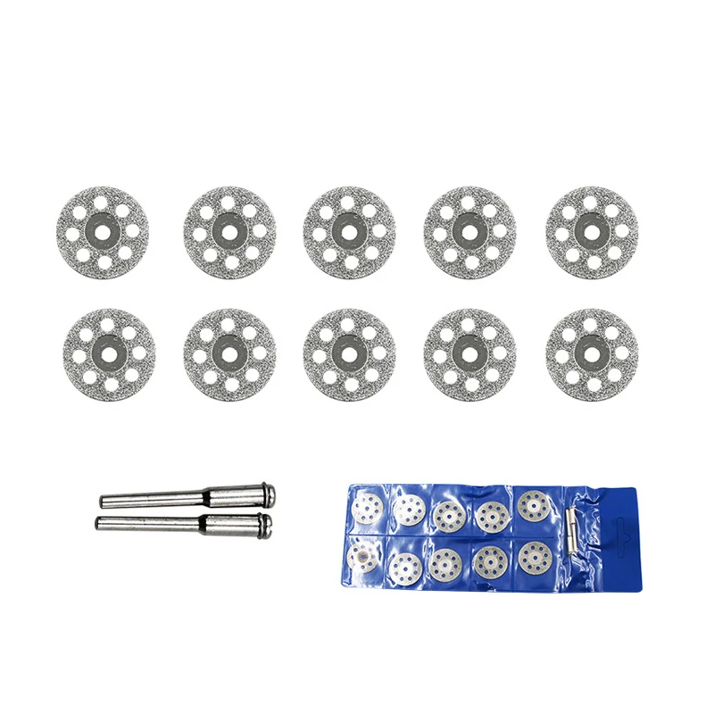 10Pcs/set Dremel Diamond Cutting Disc For Dremel Rotary Tools Accessories with 2 Mandrel