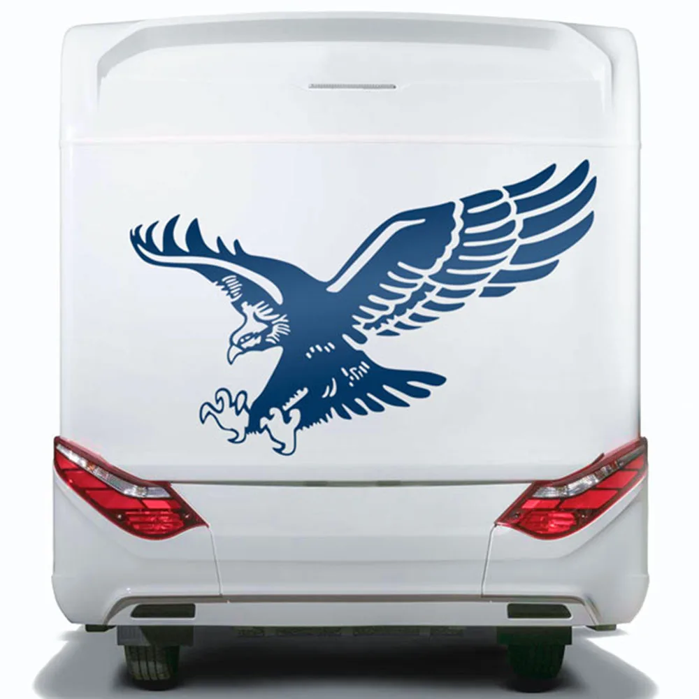 Duży przyczepa kempingowa Imperial Eagle Camping Rv SUV 4x4 Offroad naklejka samochodowa naklejka samochód kempingowy podróż odkryj dżungla ptak wystrój dzieci