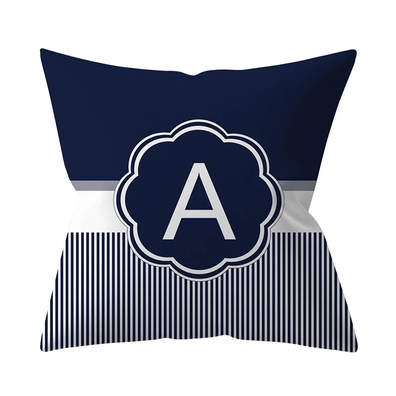 Funda de cojín decorativa de poliéster con letras del alfabeto, cubierta de almohada decorativa de 45x45CM para sofá y hogar, ABC-OP, 1 Uds.