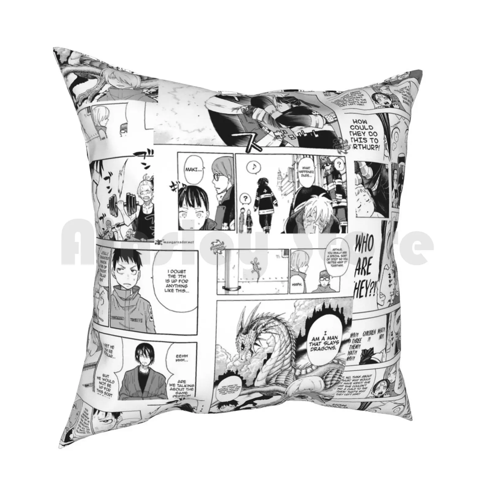 Fire Force Manga Collage Pillow Case Printed Home Soft Throw Pillow Fire Force Anime Manga Manga Wall Akitaru Ōbi Arthur