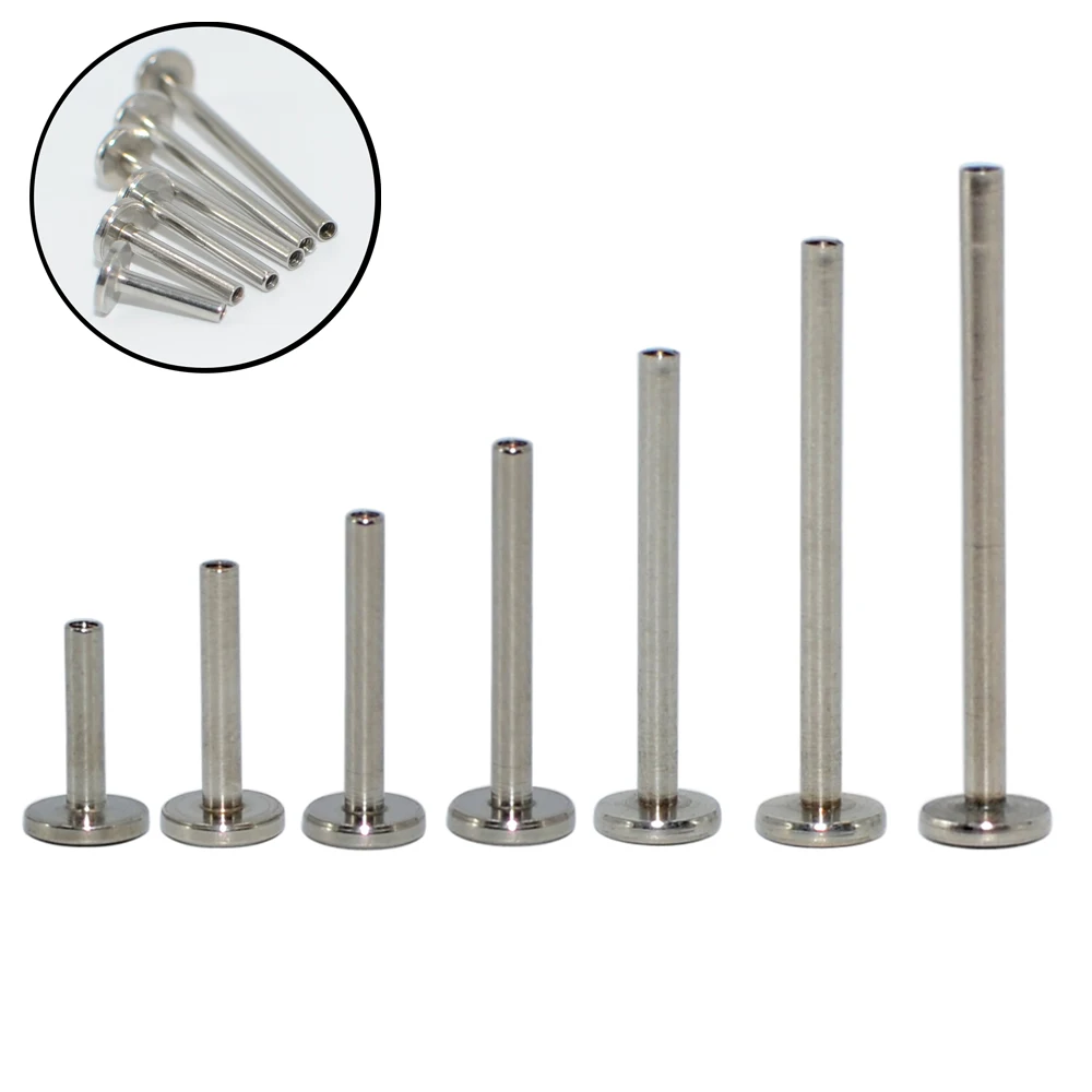 10pcs/lot Surgical Steel Internally Threaded Ear Nose Labret Shaft Bar Lip Replacement Pole Wholesale Body Piercing  Jewelry 16g