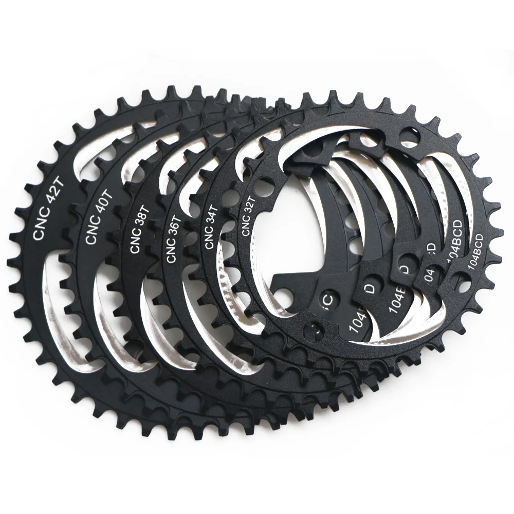 104BCD Bicycle Crank Sprocket 152/165/170mm Square Hole MTB Bike Crankset 30T 32T 34T 36T 38T 40T 42T Single Speed Chainring