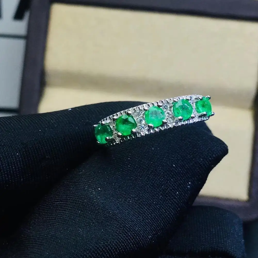 Kjjeaxcmy Fijne Sieraden Natuurlijke Emerald 925 Sterling Zilveren Nieuwe Verstelbare Edelsteen Vrouwen Ring Ondersteuning Test Trendy Mode