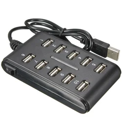 High Speed 480 Mbps USB 2.0 Hub 10 Ports Multi Personal Computer USB HUB Portable USB Splitter For PC laptop