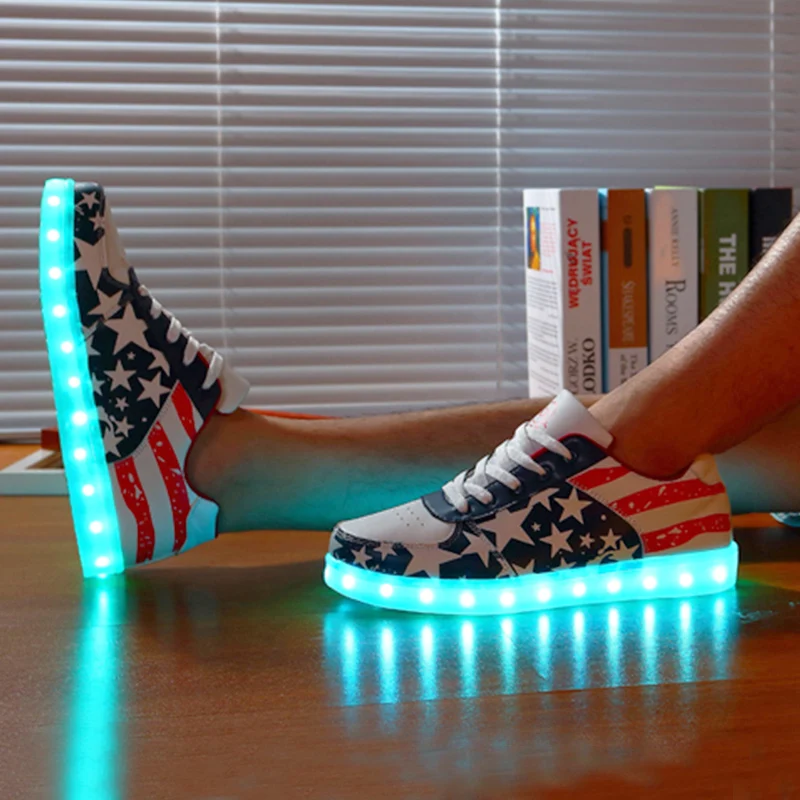 Led Light Shoes Men Women Children Boys Girs 2024 Fashion Casual Footware Male Female Sports Boots Flashing Leather Sneakers