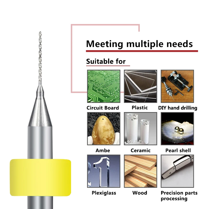 XCAN كربيد PCB لقمة ثقب 0.5 مللي متر مجموعة لقمة ثقب CNC صغيرة لحفر لوحة دوائر كهربائية للطباعة